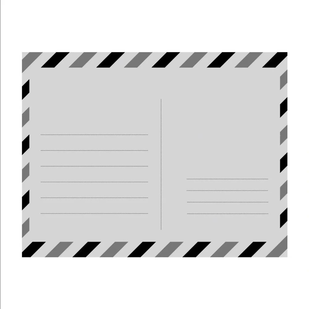 Set of 10 Black & White Thank You Post Cards